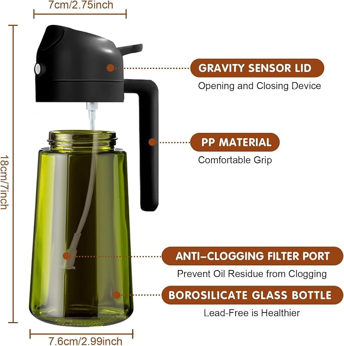 16oz/470ml Glass Olive Oil Sprayer - Image 3