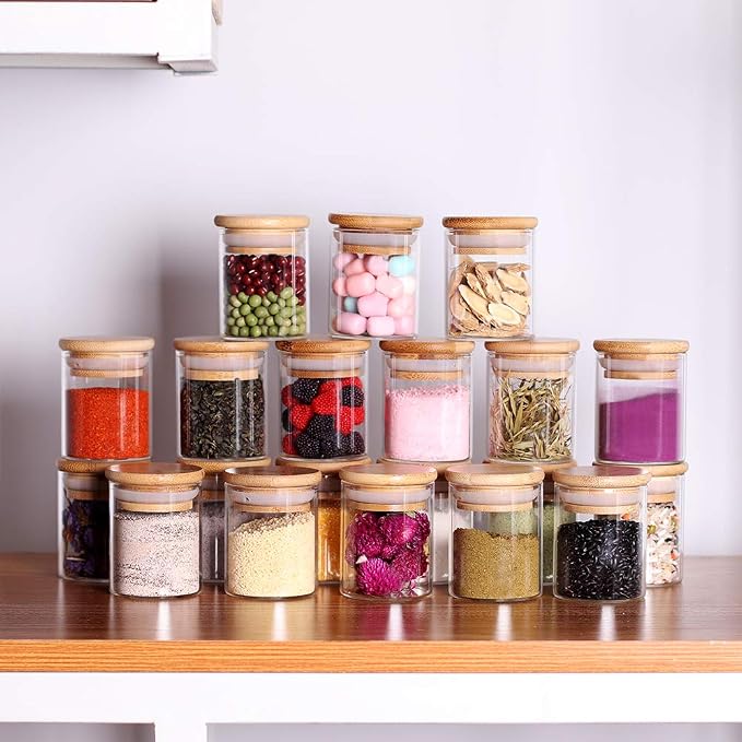 Tzerotone Spice Jar Set, 2.5oz 20 Piece Glass Jar - Image 2