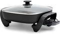 GreenLife 12" 5QT Square Electric Skillet, Glass Vented Lid, Ceramic PFAS-Free by GreenLife