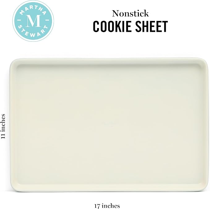 Martha Stewart Gallen 17 x 11 Inch Nonstick Carbon Steel Cookie Sheet – Teal - Image 2