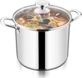 TeamFar 10 Quart Stock Pot, Stainless Steel Tri-ply Large Stockpot Pasta Soup by TeamFar