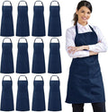 Syntus 12 Pack Bib Apron, Unisex Aprons Adjustable Waterdrop Resistant by Syntus