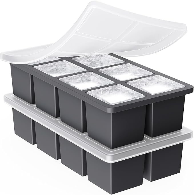 Large Ice Cube Trays for Whiskey: GGOW Big Silicone Ice Cube Trays 2Inch by GGOW