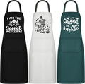 Jeyiour 3 Pack Funny Cooking Aprons Women Oil-proof Kitchen Aprons by Jeyiour