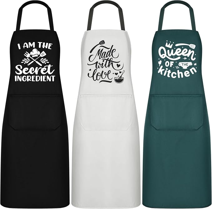 Jeyiour 3 Pack Funny Cooking Aprons Women Oil-proof Kitchen Aprons by Jeyiour