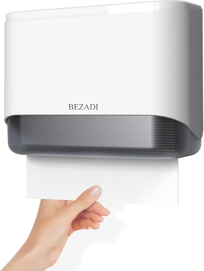 Paper Towel Dispenser, Large Capacity Wall Mount Tissue Dispensers by BEZADI