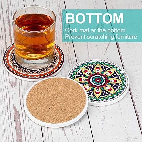 Coasters for Drinks,AODINI Set of 8 Absorbent Stone Coasters for