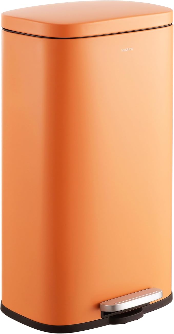 happimess HPM1011K Curtis 8-Gallon Step-Open Trash Can, Carrot Cake, by Happimess