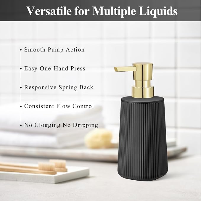 Black and Gold 2 Pack Hand Soap Dispensers Set - Image 4