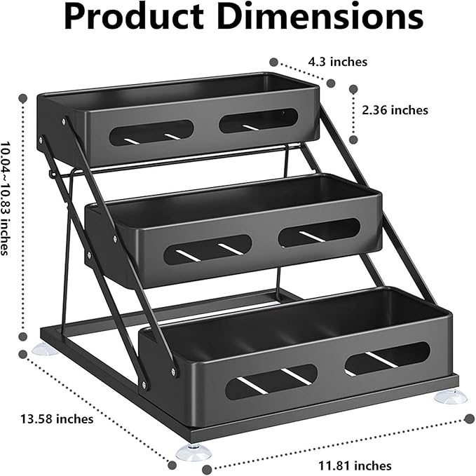 Ceetug 3 Tier Foldable Spice Rack - Image 2