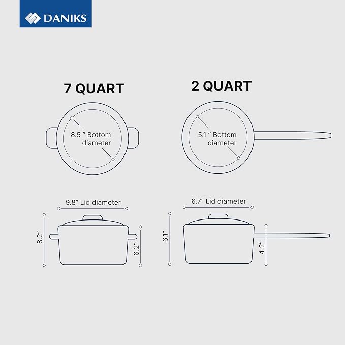 Daniks Modern 10-Piece Stainless Steel Cookware Set - Image 4