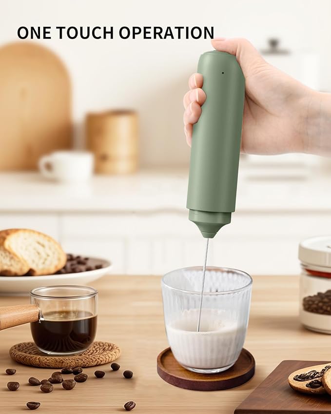 CIRCLE JOY Rechargeable Milk Frother Hanheld, Dual Ring Electric Coffee Frother - Image 7