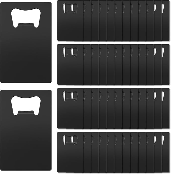 50 Pcs Stainless Steel Metal Card Beer Bottle Opener, DIY Party Favor Wedding by Yugada