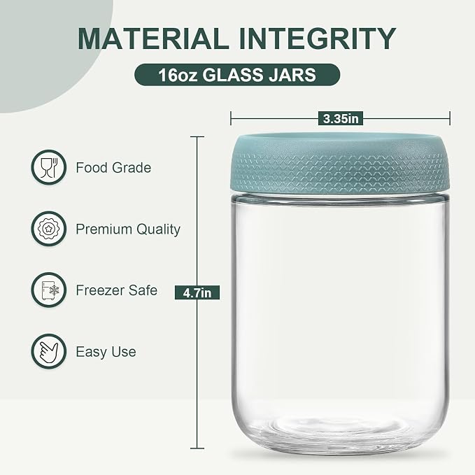 NETANY 12-pack 16oz Glass jars - Image 2