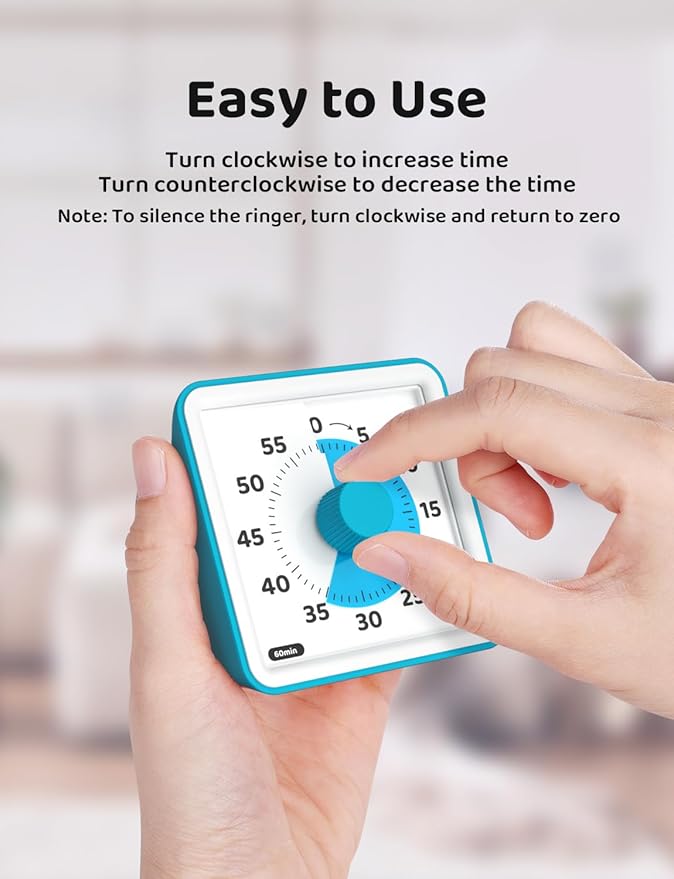 LIORQUE Visual Timer for Kids, 60-Minute Countdown Timers for Classroom Office - Image 2