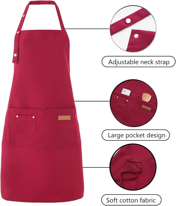 Tosewever Art Aprons for Women Painting Pottery Baking, Mens Buckle Straps - Image 6