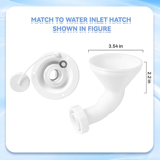 RV Water Inlet Funnel, 3.54-in Wide Mouth Gravity Fresh Water Tank Fill Funnel - Image 6