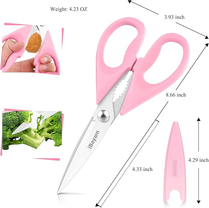 iBayam Kitchen Scissors, All Purpose Heavy Duty Meat Scissors, Poultry Shears - Image 4