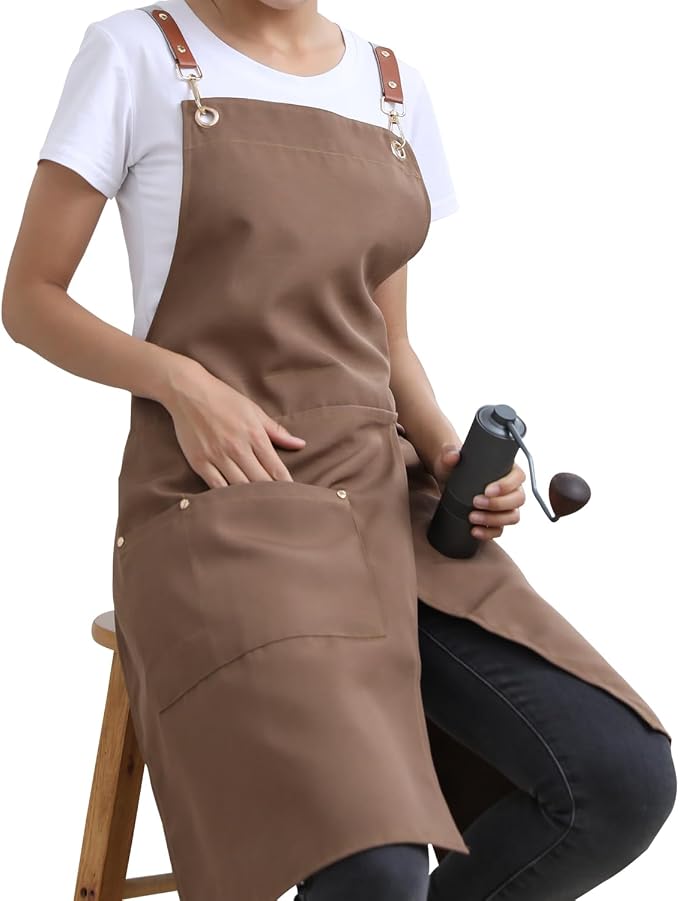 KITCHIEF Pottery Apron Split Leg, Cross Back Chef Apron by KITCHIEFCoatApron