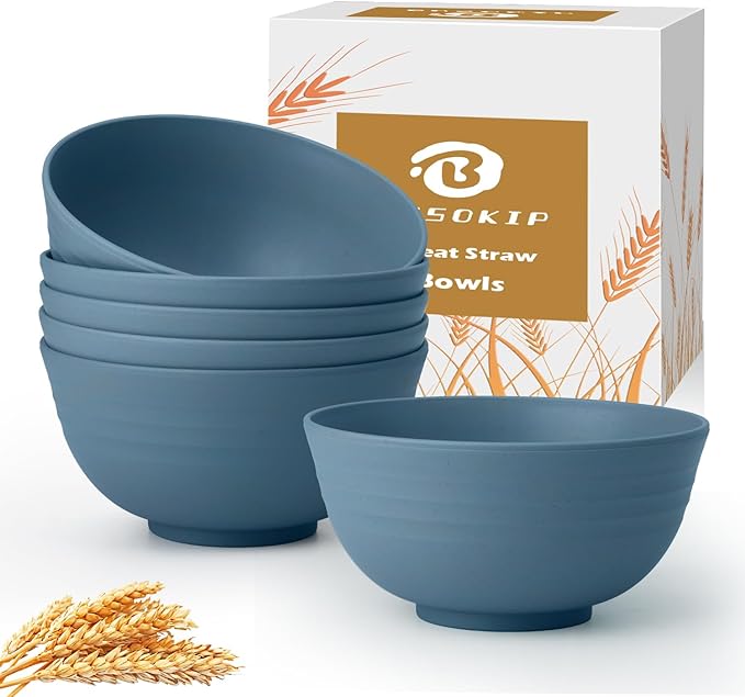 Wheat Straw Bowls for Kitchen 26 OZ by BUSOKIP