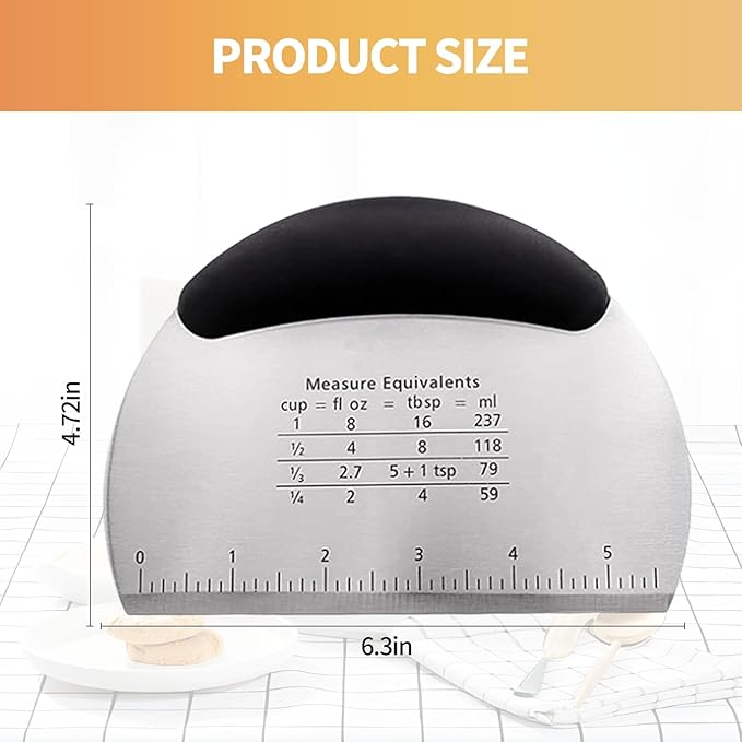 2pcs Semicircular Bench Scraper Cutter, Pastry Scraper - Image 2