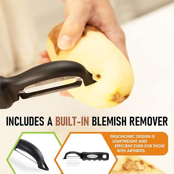 Spring Chef Premium Swivel Vegetable Peeler, Soft Grip Handle and Ultra Sharp - Image 6