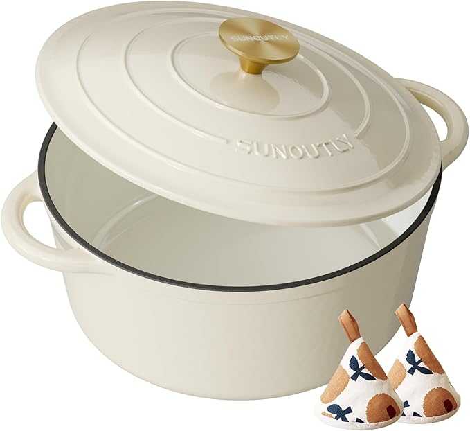 Enameled Cast Iron Dutch Oven by SUNOUTLY