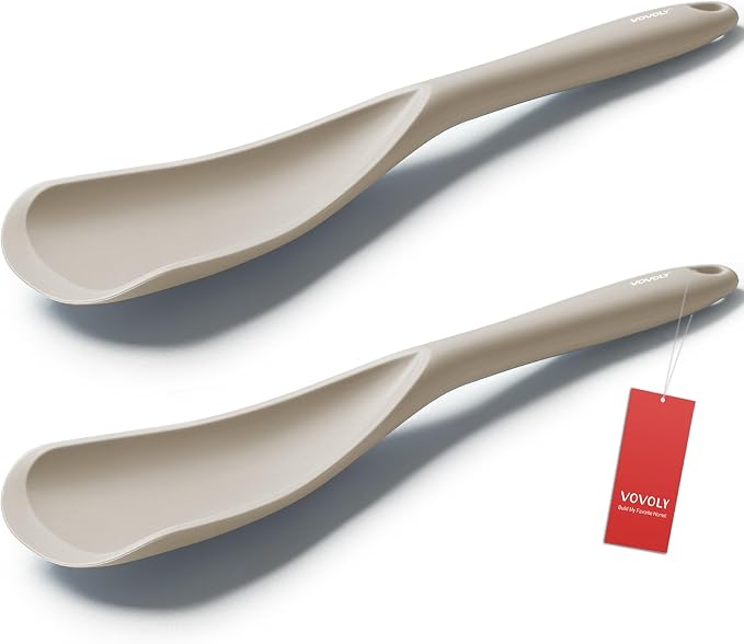 Cooking Spoon for Nonstick Cookwares, VOVOLY Silicone Spoon for Mixing by VOVOLY