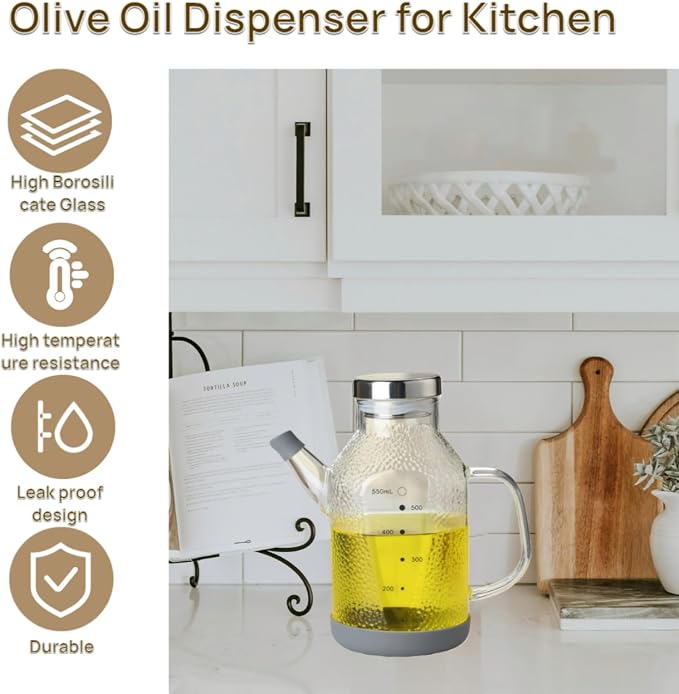 High Borosilicate Glass Oil Bottle-Olive Oil Dispenser - Image 4