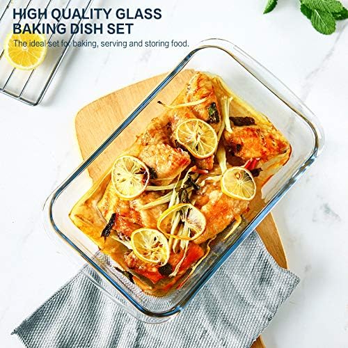 MCIRCO 8-Piece Glass Baking Dish Set with Lids