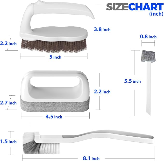 Holikme 7 Pack Deep Cleaning Brush Set, Scrub Brush, Grout Brush, Pool Brush - Image 6