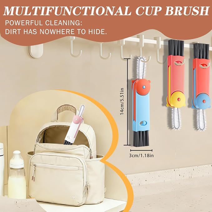 3 in 1 Cup Lid Cleaning Brush, Insulated Cups and Tumblers, Deep Cleaning Tool - Image 4