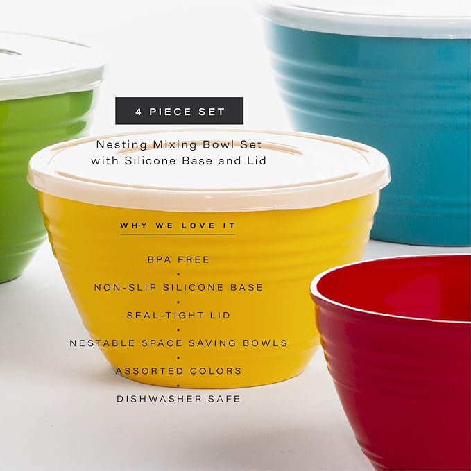 BINO | Mixing Bowl Set with Lids | Versatile Plastic Bowls - Image 2