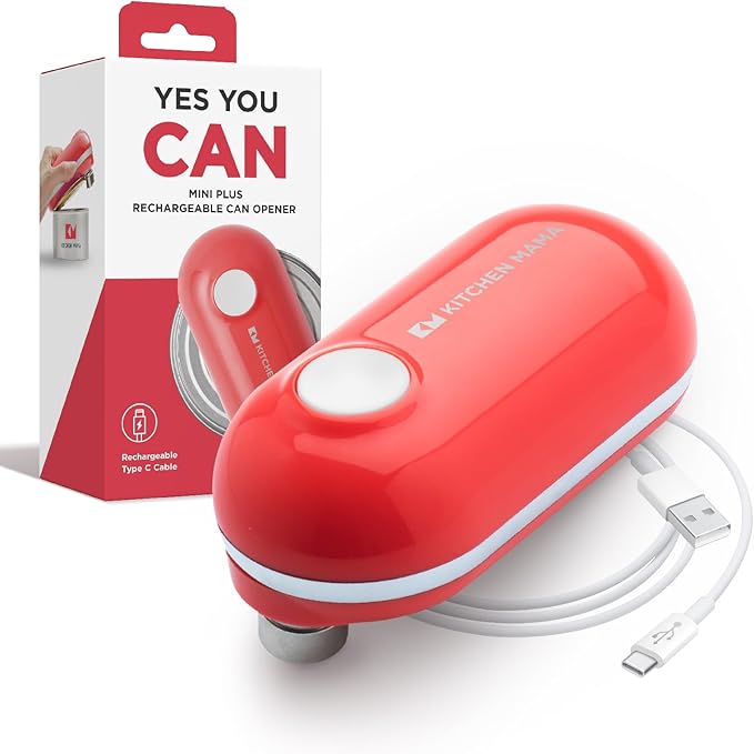 Kitchen Mama Mini Plus Rechargeable Electric Can Opener: USB-C Charging by KitchenMama