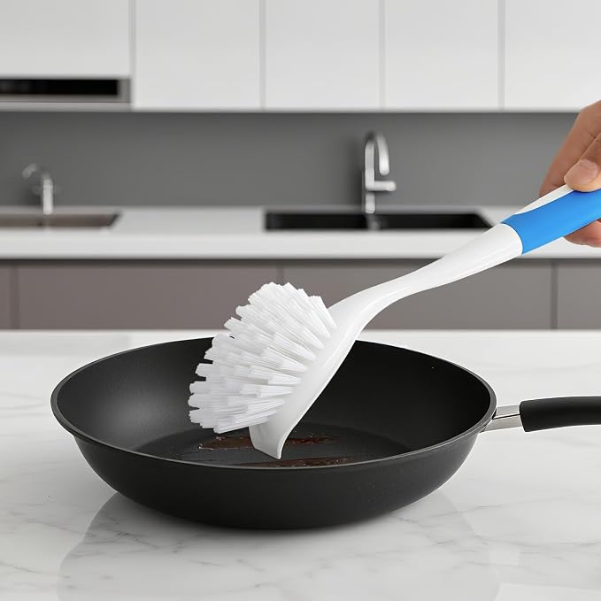 Long Handle Kitchen Cleaning Brush Set of 2, Long Handle Tableware Brush - Image 8