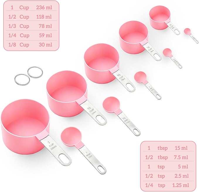 Measuring Cups and Spoons Set, 10 Pieces Stackable Measure Tools - Image 3