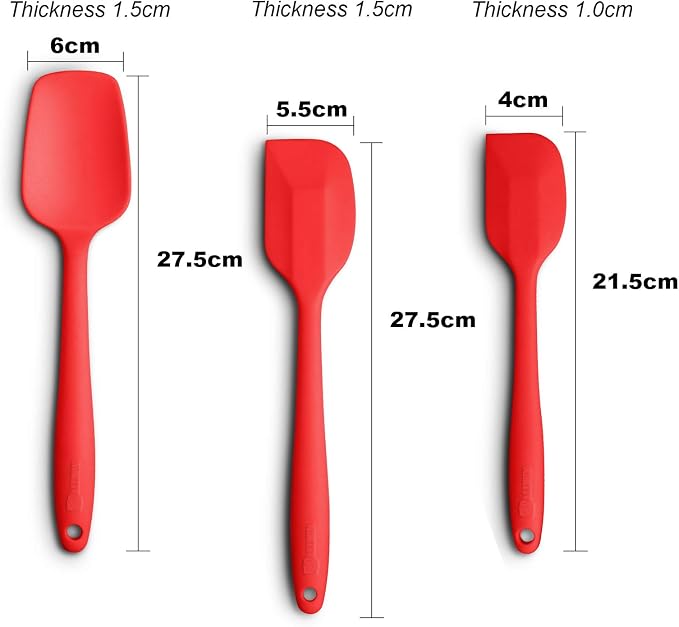 Silicone Spatula 3‑Piece Set Heat Resistant 600°F Non‑Stick Rubber Spatulas - Image 2