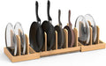 Bamboo Pot Lid Organizer, Pots and Pans Organizer Inside Cabinet, Pot Lids by BAMBITION
