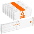 Lifewit 5" Tall 6 Pack Drawer Dividers, 30-47cm/11.5-18.5" Expandable Drawer by Lifewit