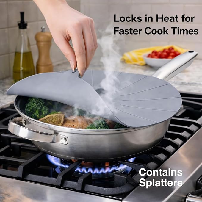 HIC Kitchen Cooking and Storage Lids, High-Heat Silicone - Image 2