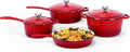 QuliMetal Nonstick Enameled Cast Iron Cookware Set, 4-Piece Pots and Pans Set by QuliMetal