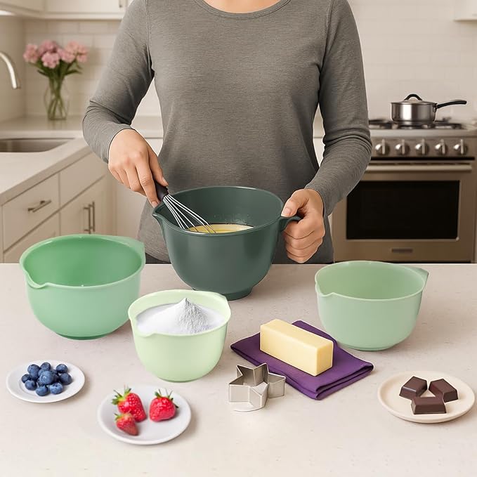 Glad Mixing Bowls with Pour Spout, Dishwasher Safe Kitchen Cooking and Baking - Image 3