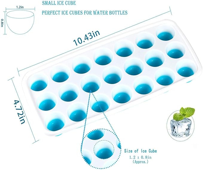 Ice Cube Trays Easy Release-Odor free, Spill Resistant Lid Included, 2 Pack - Image 2