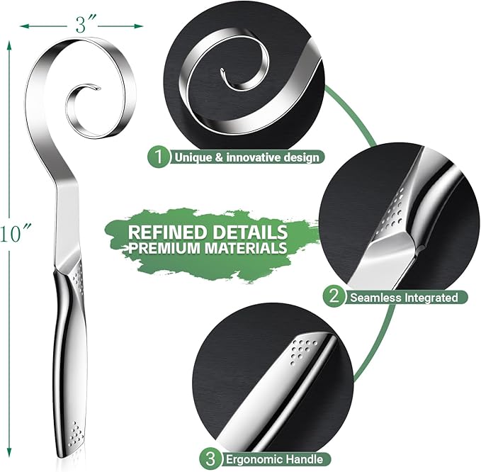 Seamless Danish Dough Whisk Stainless Steel Bread Sourdough Whisks - Image 2