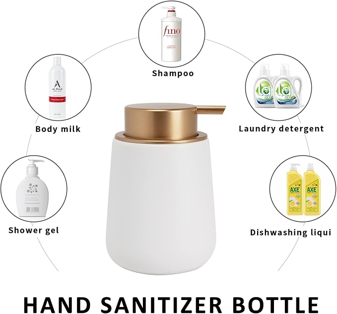 Soap Dispenser Ceramic with Easy-to-Press Pump Hand Lotion Liquid Dispenser - Image 6