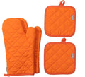 Oven Mitts and Pot Holders 4 pcs Set, High Heat Resistant 500 Degree Extra by M+MIAOYAN