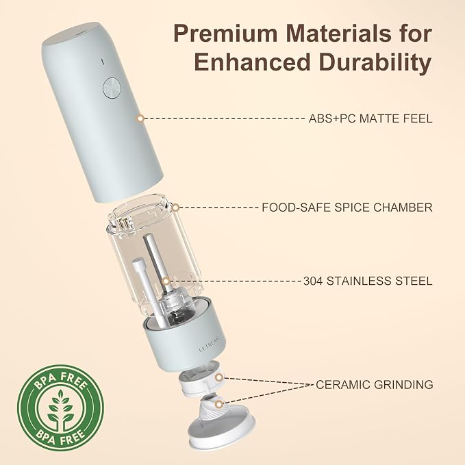 Ultrean Pepper Grinder, Rechargeable Salt and Pepper Grinder - Image 5