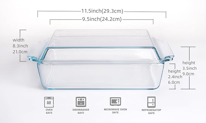 Rectangular Tempered Glass Casserole Dish, Tempered Glass Baking Dish - Image 2