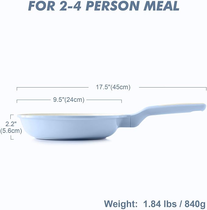SENSARTE Nonstick Ceramic Frying Pan 9.5-Inch, Healthy Non Toxic Skillet - Image 2