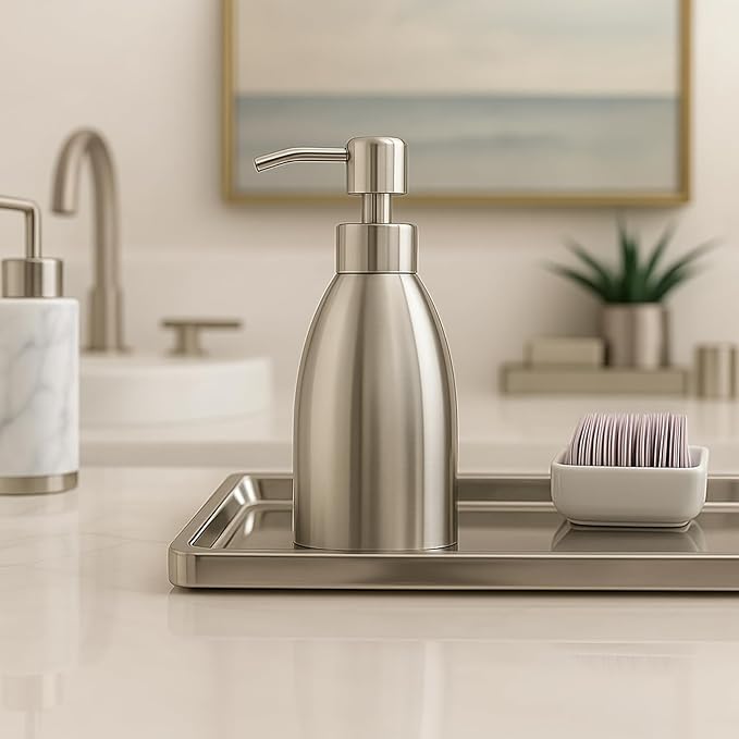 304 Stainless Steel Soap Dispenser 16oz Rust-Proof Liquid Soap Pump Bottle - Image 2